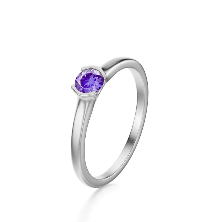 Pierścionek z białego złota z tanzanitem AJPZ_089 Pierścionek z białego złota z tanzanitem AJPZ_089